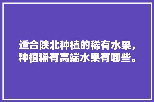 适合陕北种植的稀有水果，种植稀有高端水果有哪些。 土壤施肥