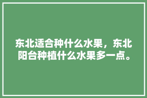 东北适合种什么水果，东北阳台种植什么水果多一点。