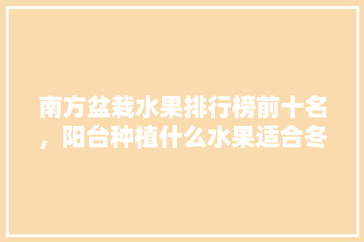 南方盆栽水果排行榜前十名，阳台种植什么水果适合冬天。