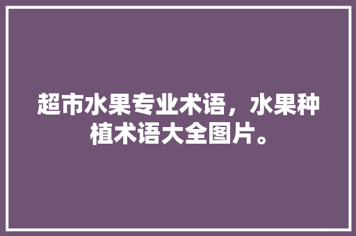 超市水果专业术语，水果种植术语大全图片。