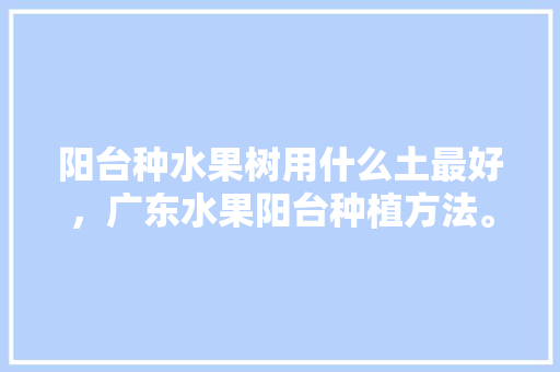 阳台种水果树用什么土最好，广东水果阳台种植方法。