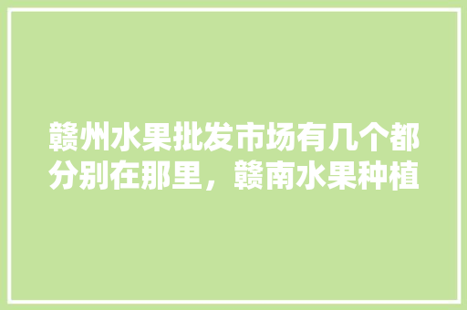 赣州水果批发市场有几个都分别在那里，赣南水果种植推广方案设计。