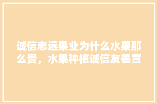 诚信志远果业为什么水果那么贵，水果种植诚信友善宣传语。