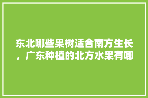 东北哪些果树适合南方生长，广东种植的北方水果有哪些。