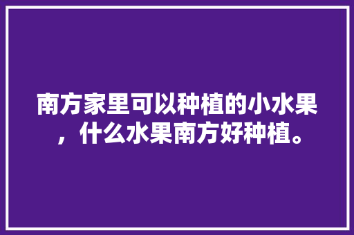 南方家里可以种植的小水果，什么水果南方好种植。