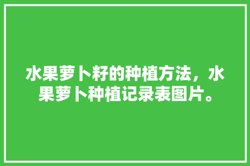 水果萝卜籽的种植方法，水果萝卜种植记录表图片。