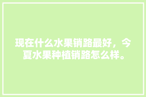 现在什么水果销路最好，今夏水果种植销路怎么样。