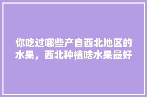 你吃过哪些产自西北地区的水果，西北种植啥水果最好呢。