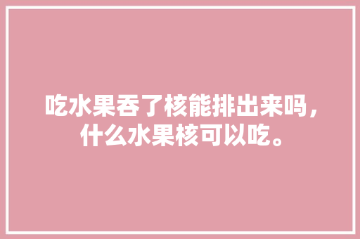 吃水果吞了核能排出来吗，什么水果核可以吃。