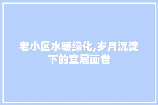 老小区水暖绿化,岁月沉淀下的宜居画卷