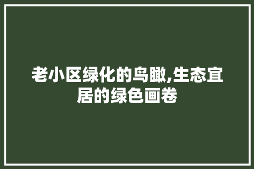 老小区绿化的鸟瞰,生态宜居的绿色画卷