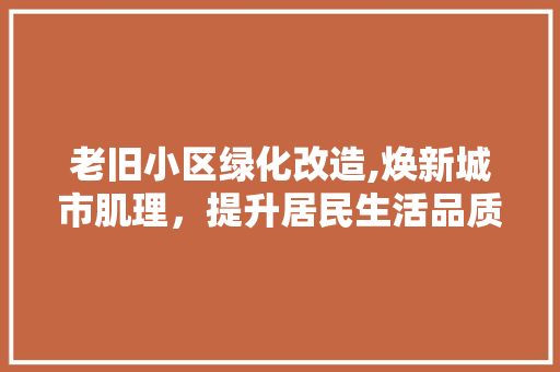 老旧小区绿化改造,焕新城市肌理，提升居民生活品质