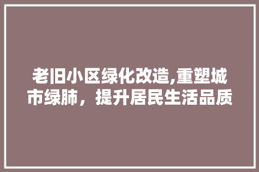 老旧小区绿化改造,重塑城市绿肺，提升居民生活品质