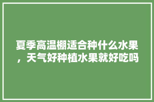 夏季高温棚适合种什么水果，天气好种植水果就好吃吗。 夏季高温棚适合种什么水果，天气好种植水果就好吃吗。 畜牧养殖