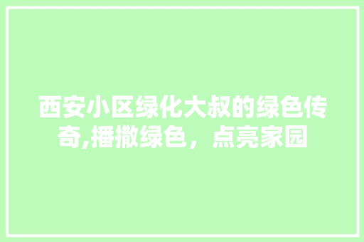 西安小区绿化大叔的绿色传奇,播撒绿色，点亮家园