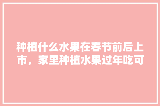 种植什么水果在春节前后上市，家里种植水果过年吃可以吗。 种植什么水果在春节前后上市，家里种植水果过年吃可以吗。 水果种植