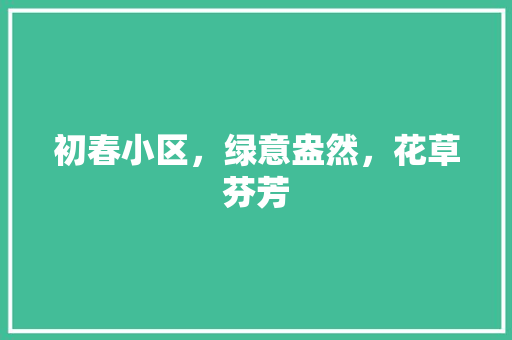 初春小区，绿意盎然，花草芬芳