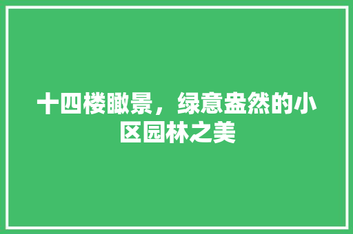 十四楼瞰景，绿意盎然的小区园林之美 蔬菜种植