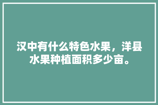 汉中有什么特色水果，洋县水果种植面积多少亩。 汉中有什么特色水果，洋县水果种植面积多少亩。 蔬菜种植