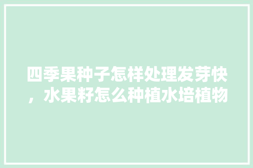 四季果种子怎样处理发芽快，水果籽怎么种植水培植物。 四季果种子怎样处理发芽快，水果籽怎么种植水培植物。 畜牧养殖