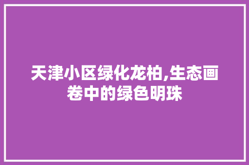 天津小区绿化龙柏,生态画卷中的绿色明珠