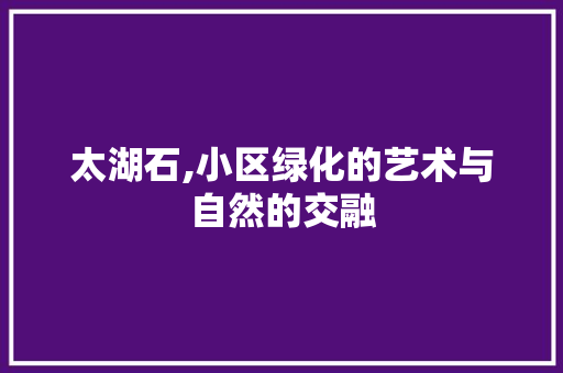 太湖石,小区绿化的艺术与自然的交融