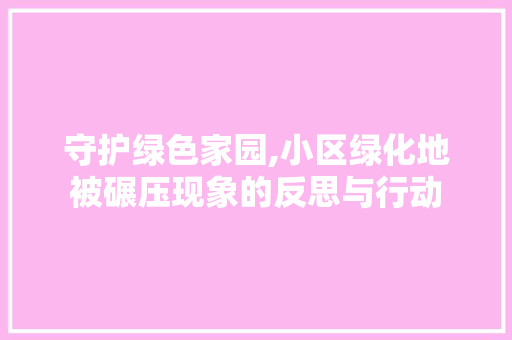 守护绿色家园,小区绿化地被碾压现象的反思与行动