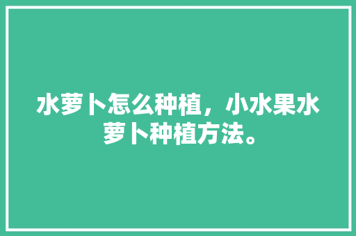 水萝卜怎么种植，小水果水萝卜种植方法。 水萝卜怎么种植，小水果水萝卜种植方法。 家禽养殖