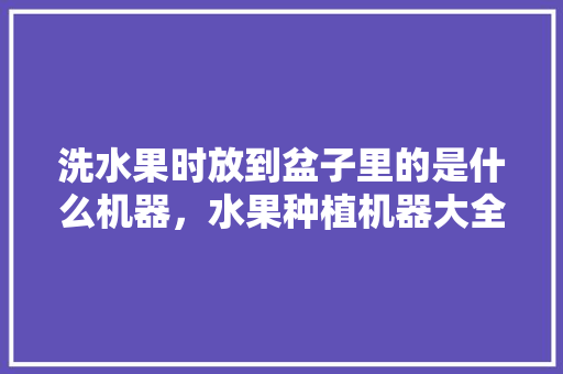 洗水果时放到盆子里的是什么机器，水果种植机器大全图片。 洗水果时放到盆子里的是什么机器，水果种植机器大全图片。 蔬菜种植