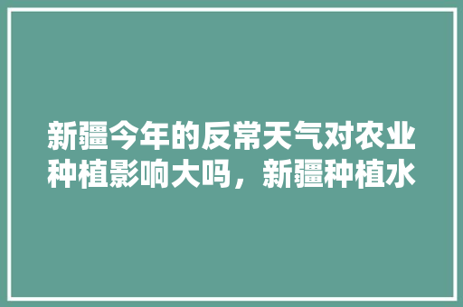 新疆今年的反常天气对农业种植影响大吗，新疆种植水果补贴政策文件。 新疆今年的反常天气对农业种植影响大吗，新疆种植水果补贴政策文件。 畜牧养殖