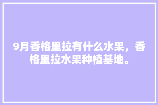 9月香格里拉有什么水果，香格里拉水果种植基地。 9月香格里拉有什么水果，香格里拉水果种植基地。 蔬菜种植