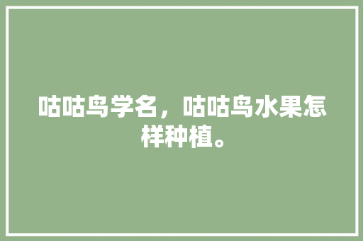 咕咕鸟学名，咕咕鸟水果怎样种植。 咕咕鸟学名，咕咕鸟水果怎样种植。 蔬菜种植