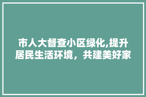 市人大督查小区绿化,提升居民生活环境，共建美好家园