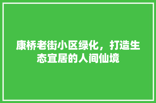 康桥老街小区绿化，打造生态宜居的人间仙境