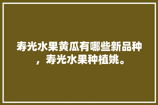 寿光水果黄瓜有哪些新品种，寿光水果种植姚。 畜牧养殖