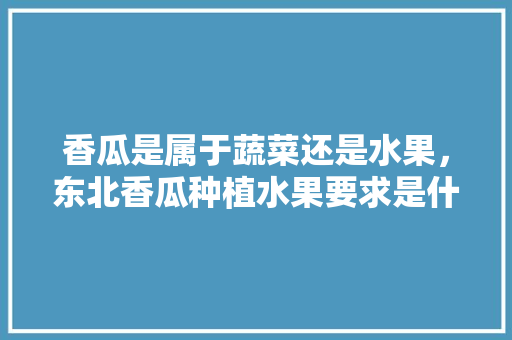 香瓜是属于蔬菜还是水果，东北香瓜种植水果要求是什么。