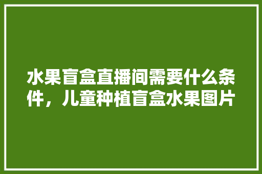 水果盲盒直播间需要什么条件，儿童种植盲盒水果图片。 畜牧养殖