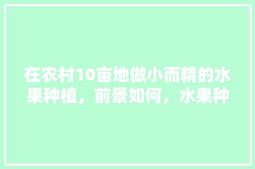 在农村10亩地做小而精的水果种植，前景如何，水果种植模型视频教程。 在农村10亩地做小而精的水果种植，前景如何，水果种植模型视频教程。 蔬菜种植