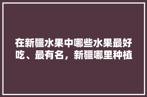 在新疆水果中哪些水果最好吃、最有名，新疆哪里种植水果多一些。