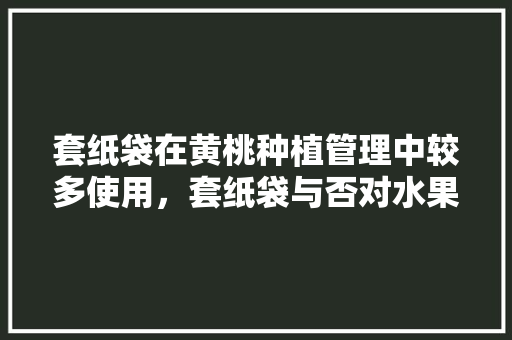 套纸袋在黄桃种植管理中较多使用，套纸袋与否对水果的口感有影响吗，黄桃种植水果图片大全。 土壤施肥