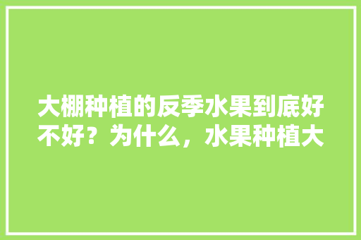 大棚种植的反季水果到底好不好？为什么，水果种植大棚前景如何样呢。