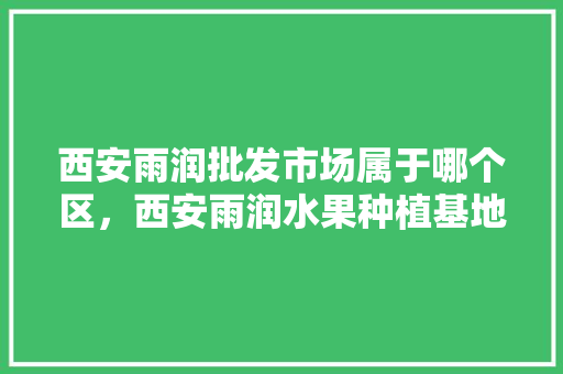 西安雨润批发市场属于哪个区，西安雨润水果种植基地。 蔬菜种植