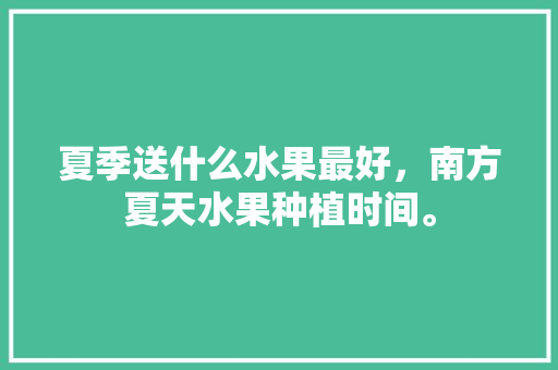 夏季送什么水果最好，南方夏天水果种植时间。