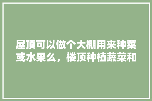 屋顶可以做个大棚用来种菜或水果么，楼顶种植蔬菜和水果的区别。 土壤施肥