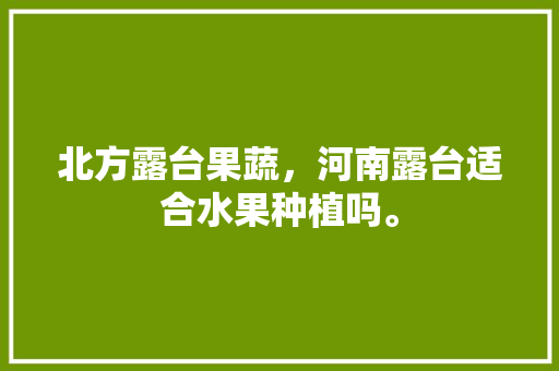 北方露台果蔬，河南露台适合水果种植吗。