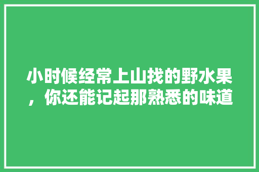 小时候经常上山找的野水果，你还能记起那熟悉的味道吗？有哪些回忆，上山劳动种植水果有哪些。