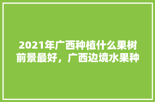 2021年广西种植什么果树前景最好，广西边境水果种植基地。