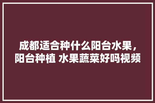 成都适合种什么阳台水果，阳台种植 水果蔬菜好吗视频。