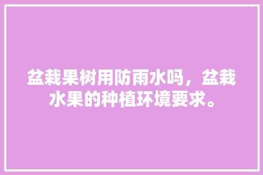 盆栽果树用防雨水吗，盆栽水果的种植环境要求。