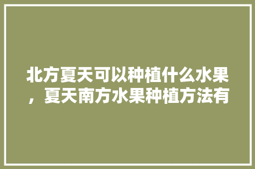 北方夏天可以种植什么水果，夏天南方水果种植方法有哪些。